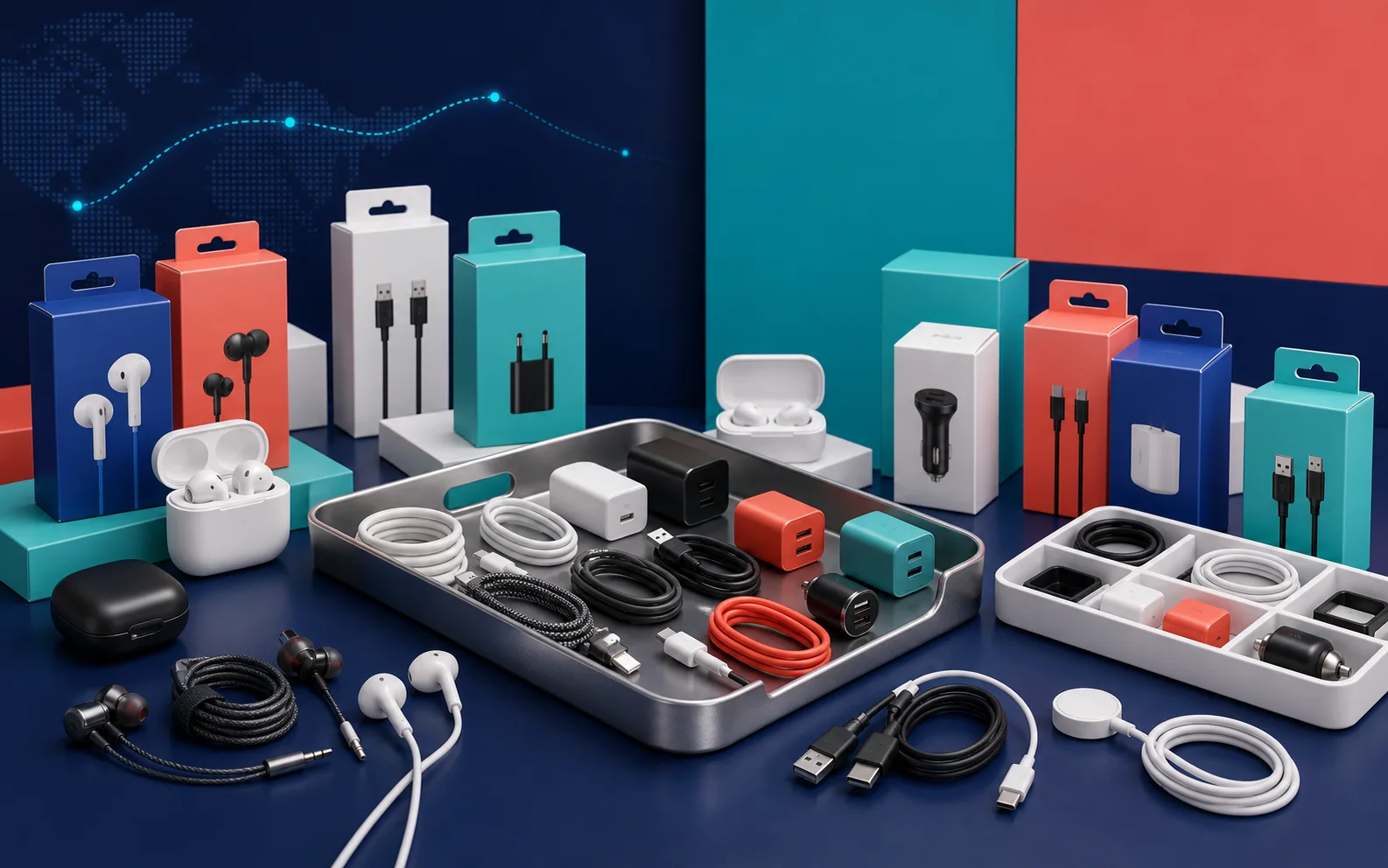 Generated wholesale category visual for audio, cable, and accessory bundles.